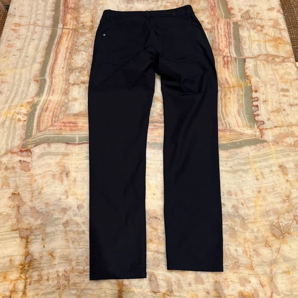 Vouri Mens Chino Pants Black Flat Front Straight Leg Golf Performance Outdoor 30